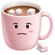 Light Pink mug of hot chocolate with marshmallows  sticker