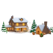 christmas scenery sticker