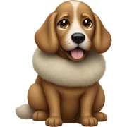 a dog in a fur coat sticker