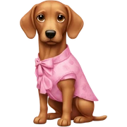 Perrito salchicha con vestido rosa y lazos coqueth sticker