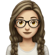 Pale brunette girl with glasses and long hair sticker