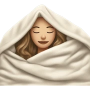 white girl inside a blanket sipping coffee eyes closed sticker