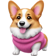 corgi with a pink sweather sticker