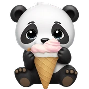 Panda eating ice cream sticker