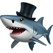 Shark with a top hat sticker