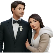 elegant couple in nature sticker