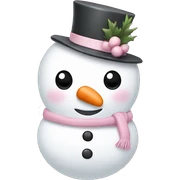 Cute white and light pink snowman sticker