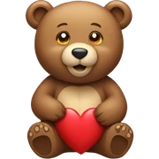 Bear with heart sticker