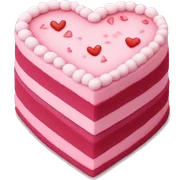 Realistic layered cake pink heart shaped coquette sticker