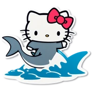 Hello kitty shark sticker