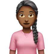 Girl in pink shirt looking sticker