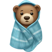 bear cozy in blanket sticker