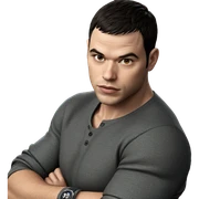 male portrait with crossed arms sticker