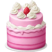 Pink cake with white cream sticker