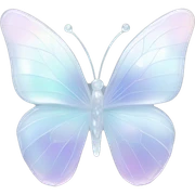 Pastel white iridescent glass crystal butterfly sticker