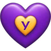 The Letter “Y” inside a Purple Heart sticker