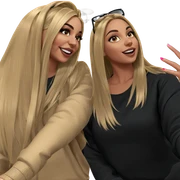 blonde girls taking a selfie sticker