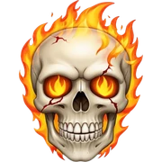 Skull on fire sticker