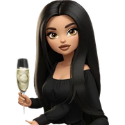 girl in black dress sipping sticker