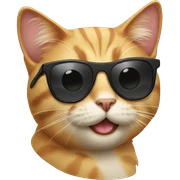 Cat with sunglasses sticker