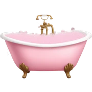 bubble bath in light pink bath tub sticker