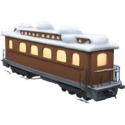 Cozy train covered in snow  sticker