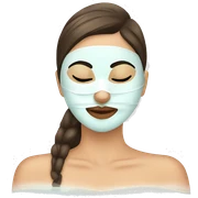 Lady with face mask spa beauty full face relaxing sticker
