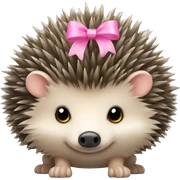 hedgehog with a pink bow sticker