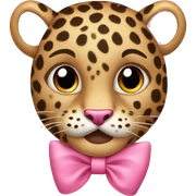 Leopard with pink bow  sticker