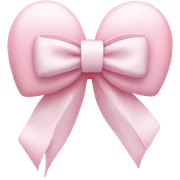 Pastel pink heart with white bow sticker
