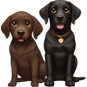 Chocolate Labrador and black lab  sticker