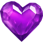 Purple crystal heart spin sticker
