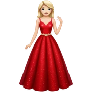 Red long sparkly prom dress sticker