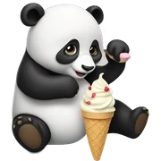 Panda eating ice cream sticker
