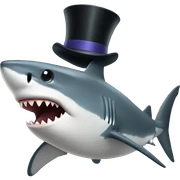 Shark with a top hat sticker