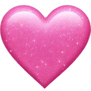Pink glitter heart sticker