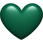 heart dark green sticker