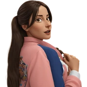 realistic portrait of brown-haired girl sticker