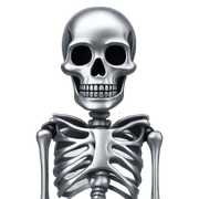 Skeleton made out of chrome sticker