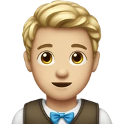Boy with blue bow sticker