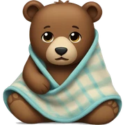 bear cozy in blanket sticker