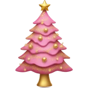 pink and gold christmas tree sticker