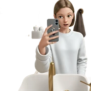 girl taking selfie in bathroom sticker