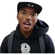 boy with hat and tongue sticker