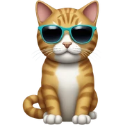 Cat with sunglasses sticker