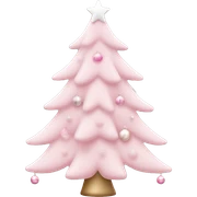 Pastel pink Christmas tree with pink and white ornaments  sticker