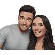happy couple with smiles sticker