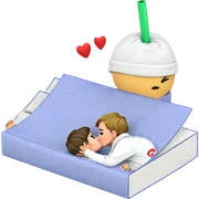 boys sharing a tender kiss sticker