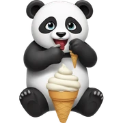 Panda eating ice cream sticker