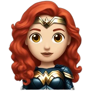 WONDER WOMAN RED HAIR sticker